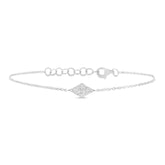 0.06ct 14k White Gold Diamond Pave Diamond Anklet